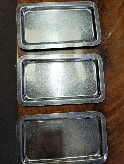 BANDEJA ACERO RECTANGULAR CHICA - " BAR" 25 X 14.5 cm