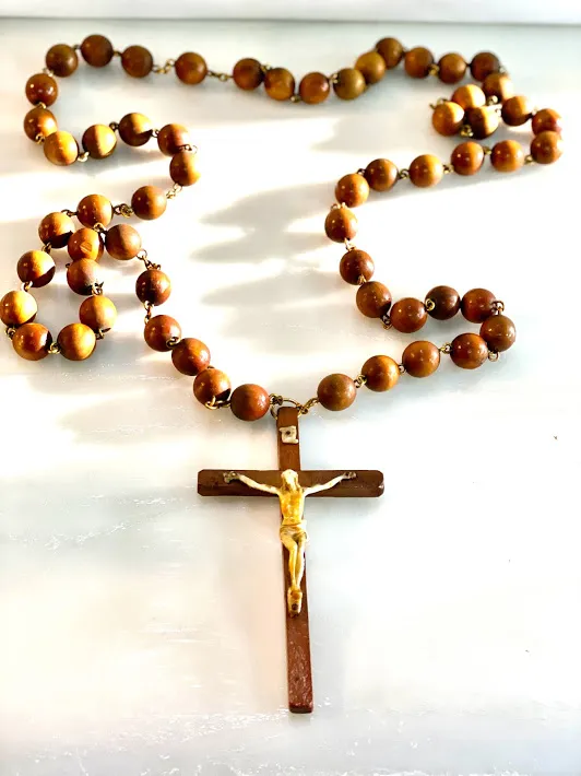 ROSARIO BORLAS DE MADERA 1 MT LARGO