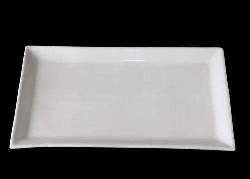 BANDEJA RECTANGULAR  CERÁMICA BLANCA  GRANDE 40 x 24 cm 