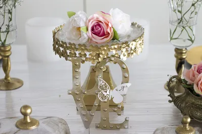 PIE DE TORTA ORO FLORES GRANDE diam.  25 cm (CO019)