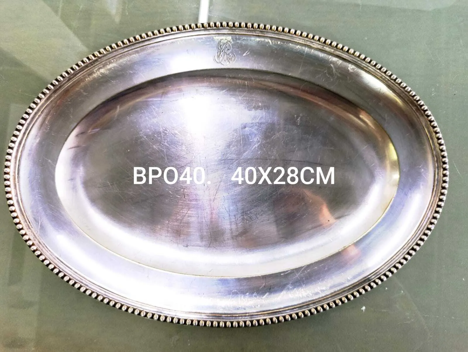 BANDEJA PLATA OVAL "BPO40"  40 X 28 CM
