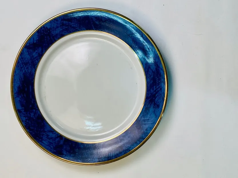 PLATO  PRINCIPAL OPULENCE  AZUL Y ORO  27,5CM