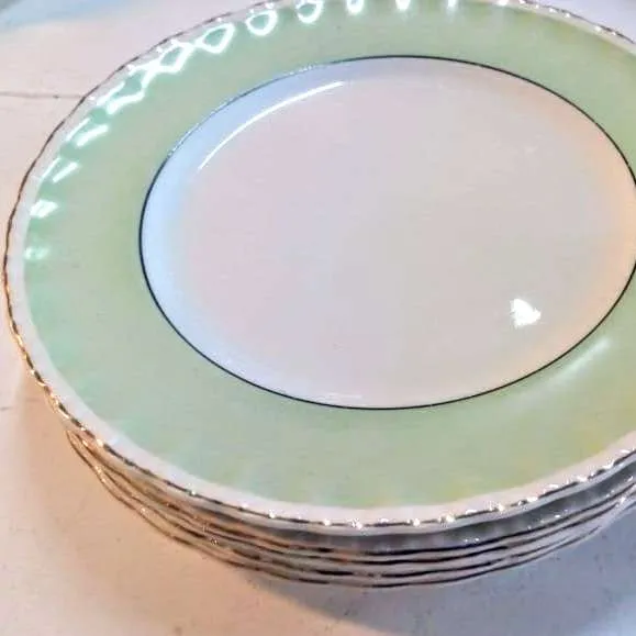 PLATO HONDO INGLES FRANJA VERDE GRINDLEY  DIAM 23 CM