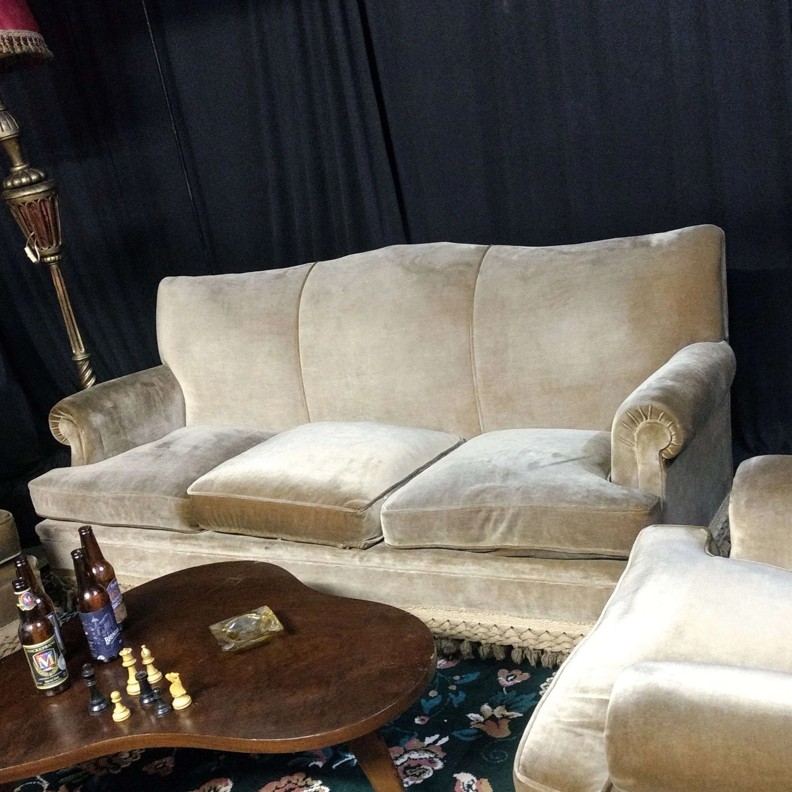 SILLÓN  BOSTON DE 3 CUERPO PANA TABACO  1.90 X 0.55 X 0.80 alt