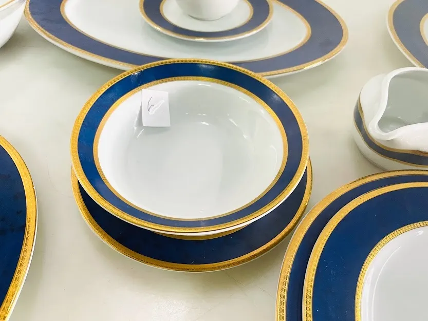 COMPOTERA AZUL Y ORO GURAL - Diam. 15 cm