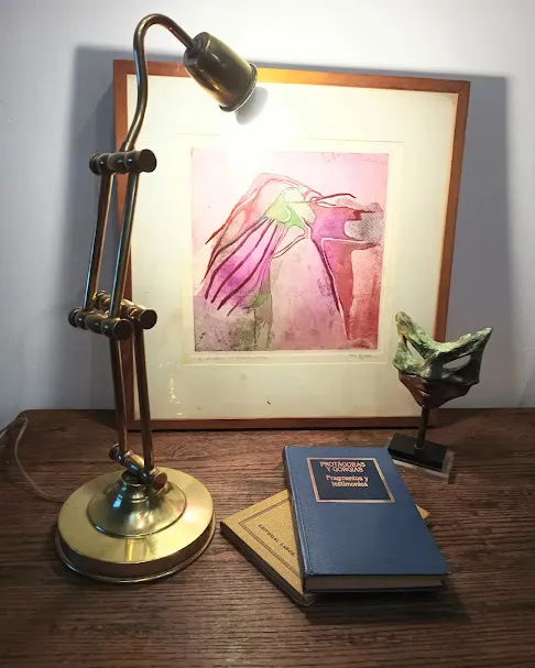 LAMPARA DE ESCRITORIO BRONCE TRIPLE ARTICULADO  " WATSON"