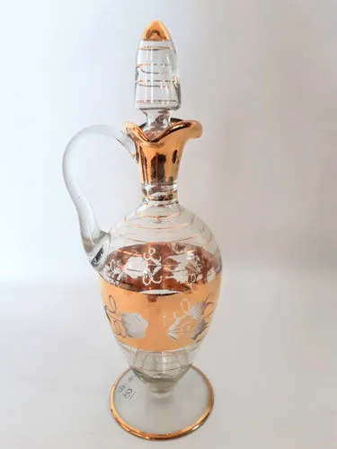 BOTELLON DE CRISTAL Y ORO ALT 30CM (BOT07)