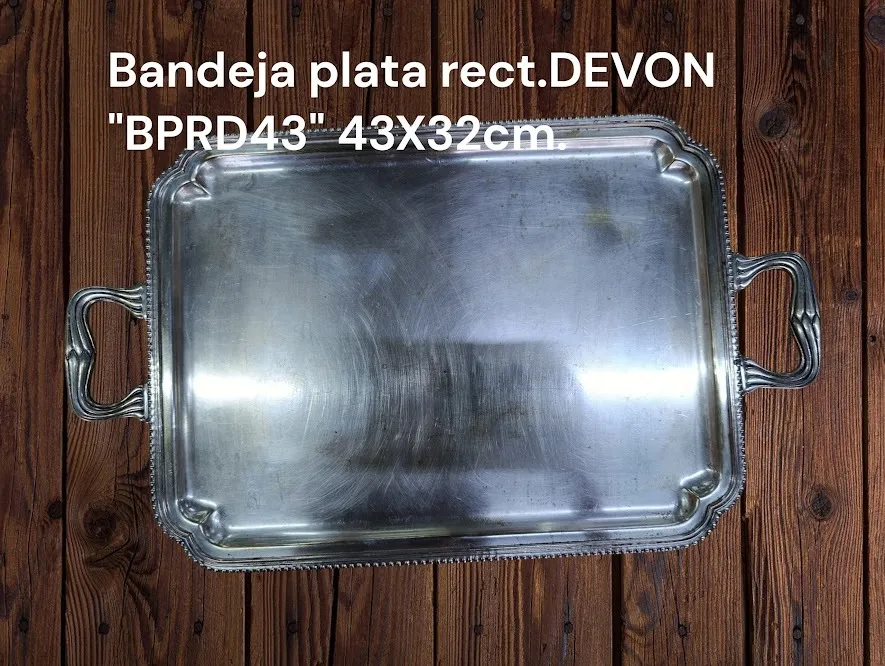 BANDEJA PLATA RECTANGULAR DEVON " BPRD43" 43 X 32 CM
