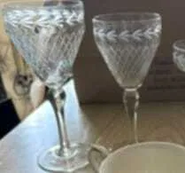 COPA VINO CRISTAL TALLADA - "POLKA"