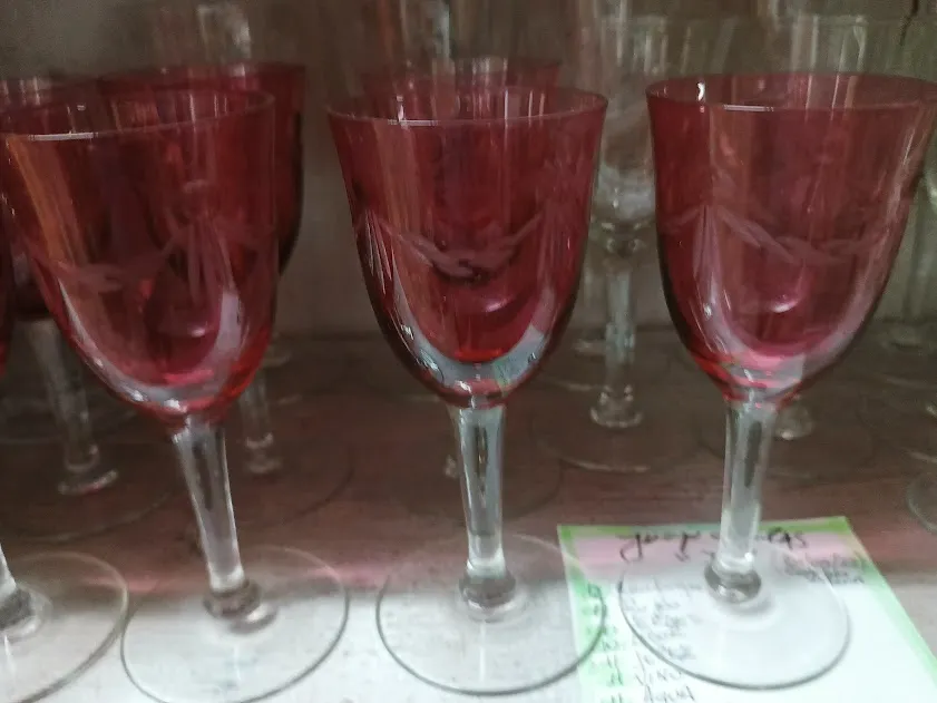 COPA CRISTAL ROJA " J71 " ALT 16 X 6.5 cm