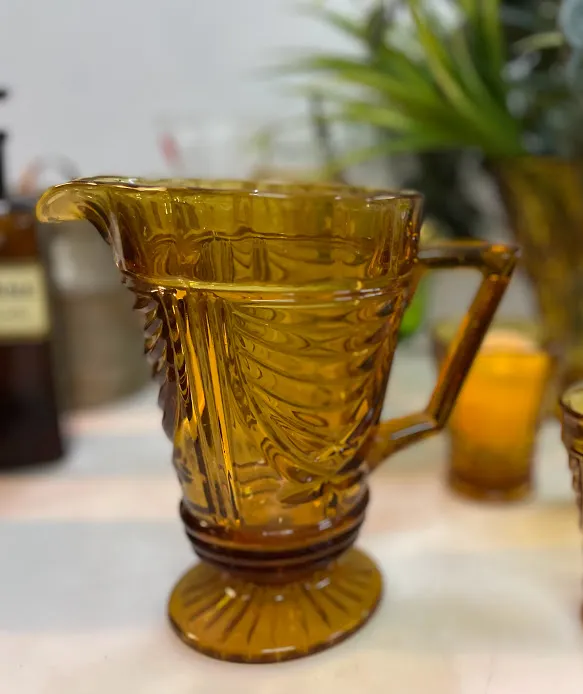 JARRA  VIDRIO  COLOR  CARAMELO 