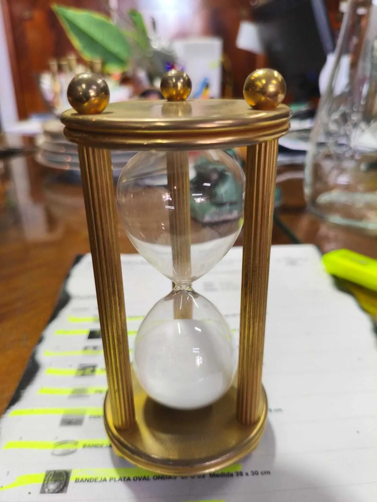 RELOJ DE ARENA DORADO CHICO