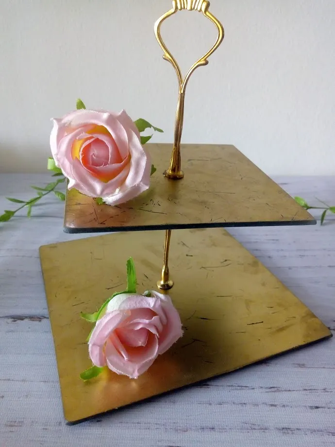 Porta Masas Oro  Espejado  2 pisos (CS038)