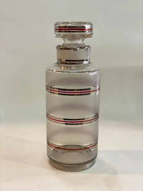 BOTELLON CRISTAL RAYAS ROJAS Y PLATA "BOT13"