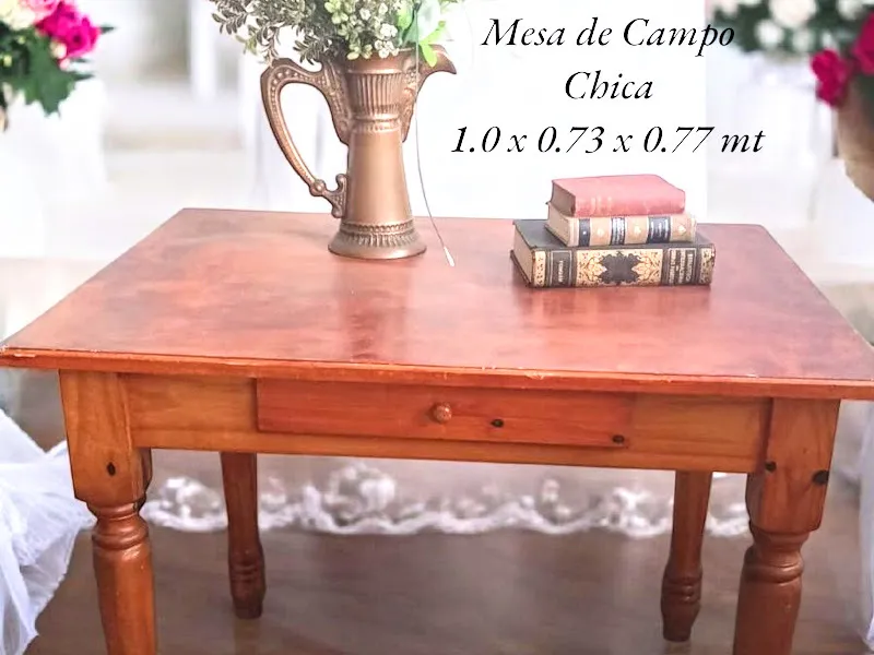 MESA DE CAMPO CON CAJON  CHICA - 1 .0 X 0.73 X 0.77 CM ALT