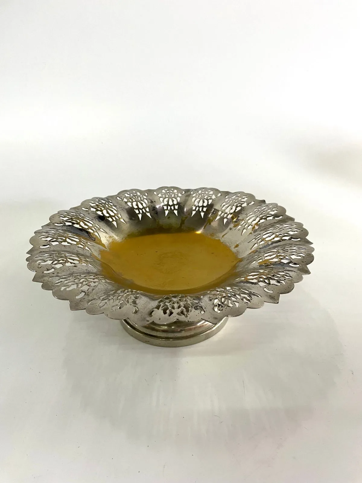 CENTRO PLATA CALADO  FLOR "CPCF25" Diam 25 CM ALT 9 CM 