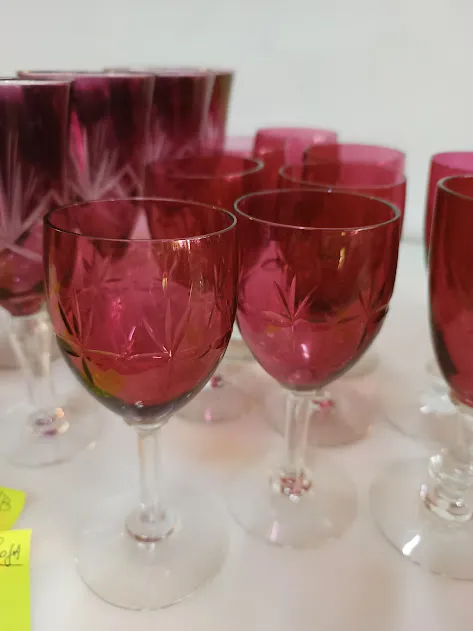 COPA CRISTAL ROJA " F"  ALT  14 X 6 cm 