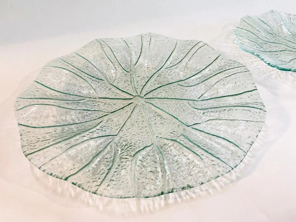 BANDEJA  GRANDE VITREA TEXTURADA  "JAZMIN" 38 diam (SJ01)