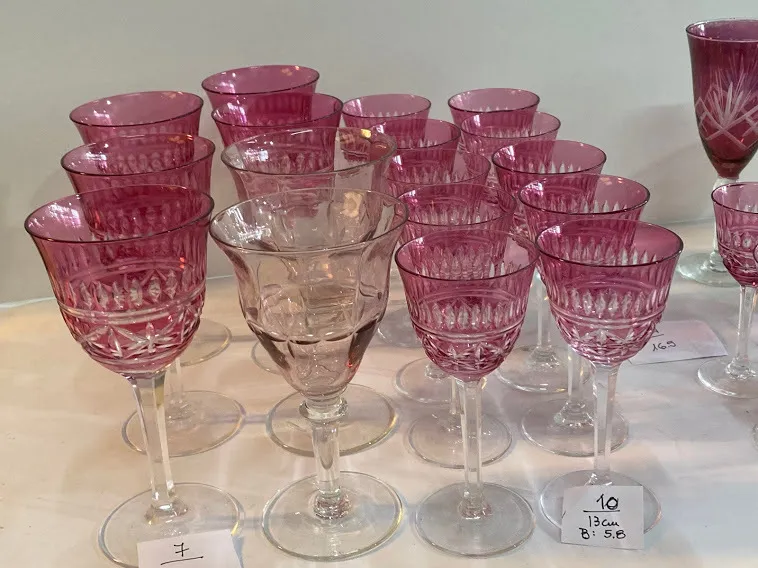 COPAS  BORDO/ ROSA  CRISTAL ANTIQUES  MIX & MACH