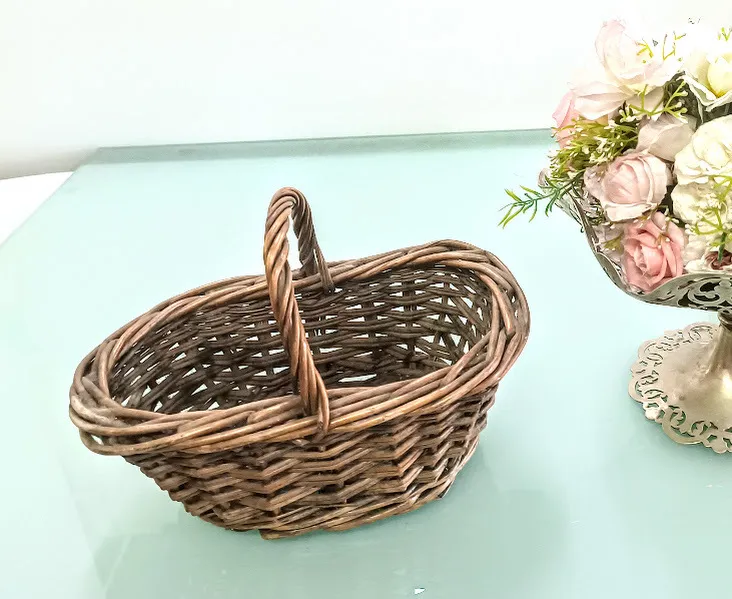 CANASTA MINI  MIMBRE  OVAL CON 2 ASA  "CAN11" Med: 27 x 16 x 10 cm Alto  18 cm