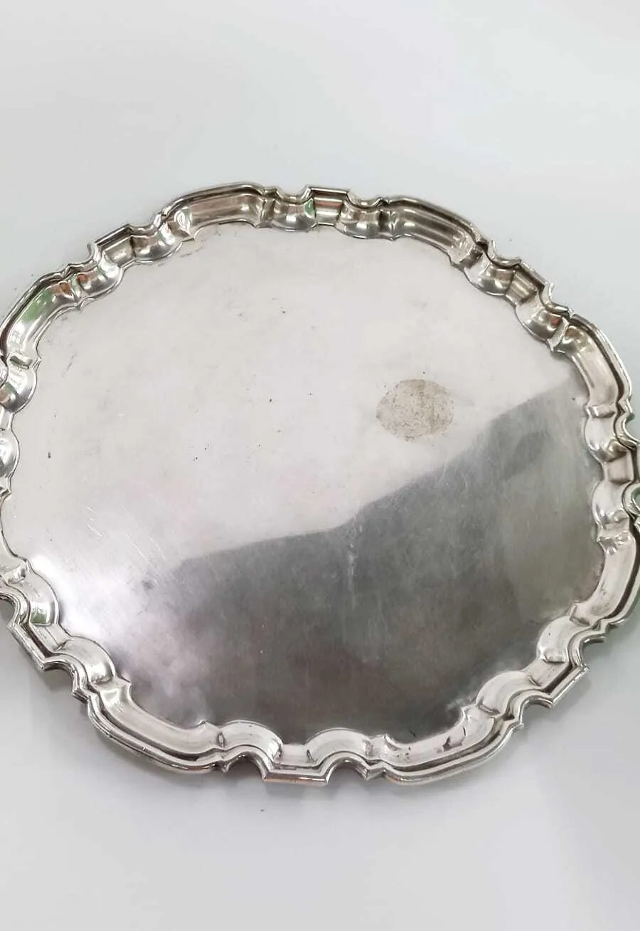 	 BANDEJA  PLATA ANTIQUE ONDULADO "BPAO". Diam 37 CM