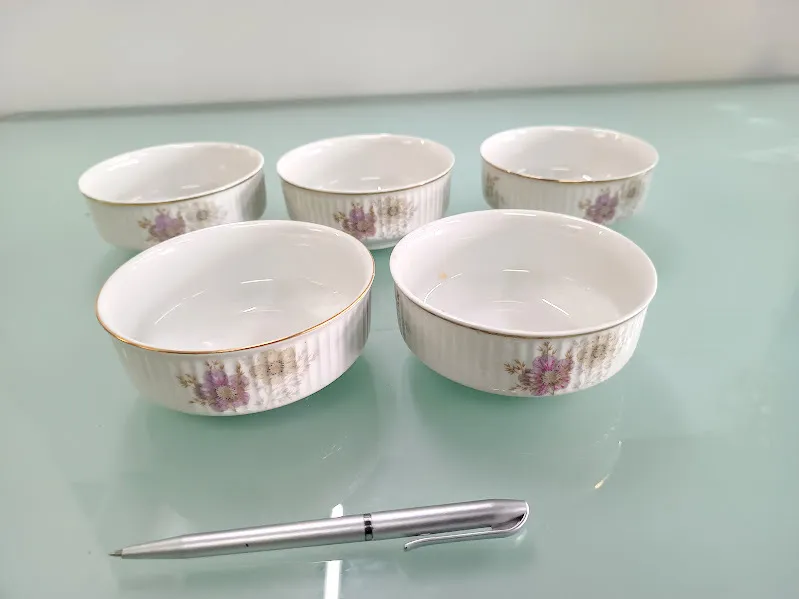 COMPOTERA  RANURADA VERBANO CON FLOR ROSA  " CRV" D.12 X 5 CM Alt.