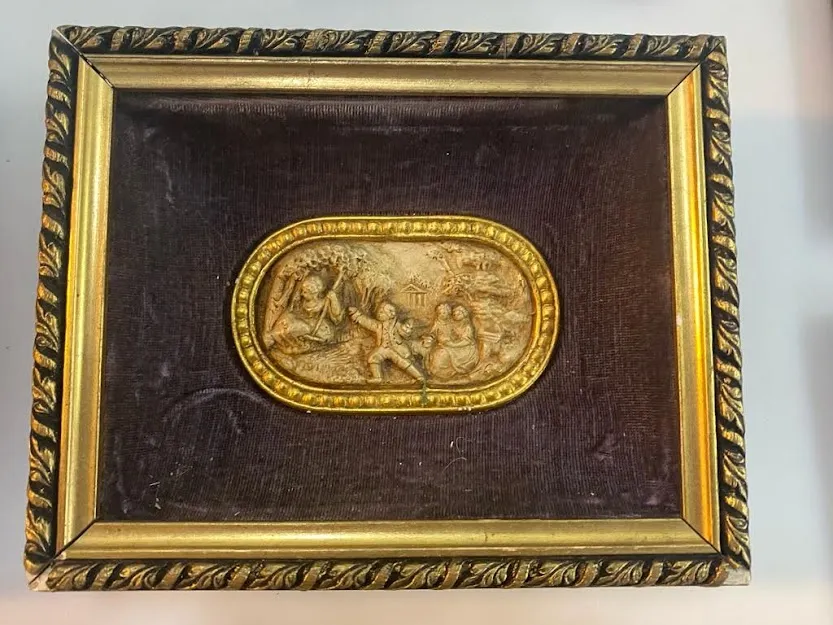 CUADRITO CAMAFEO PANA MARRON  CU 03  19 X 16  CM