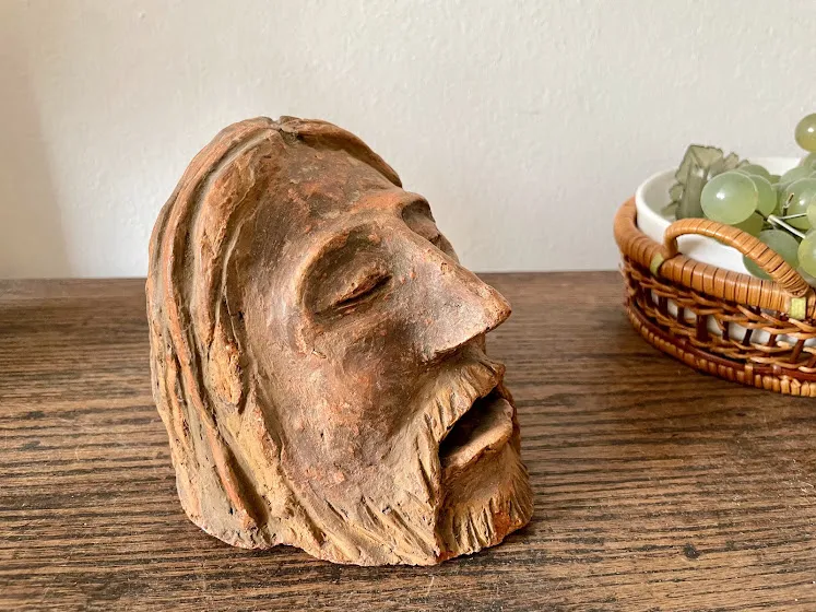 CABEZA DE BARRO ETNICA  Base 13 x 14 cm alto