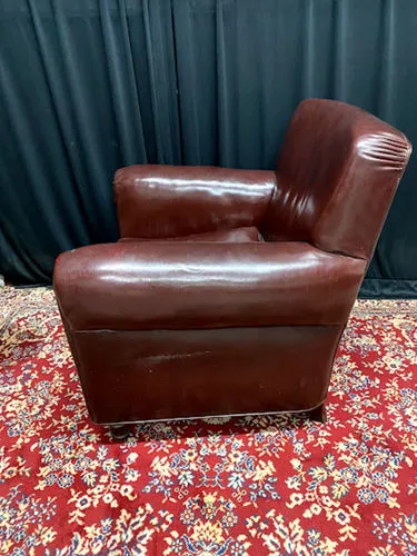 SILLÓN ABEL  1 CUERPO - ART-DECO - CUERO MARRÓN