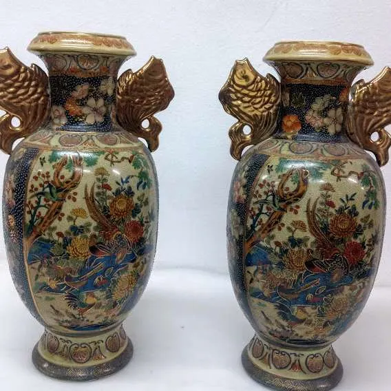 JARRON ORIENTAL CHINO JIN MIMG  PEZ ORO  - ALT 37 CM