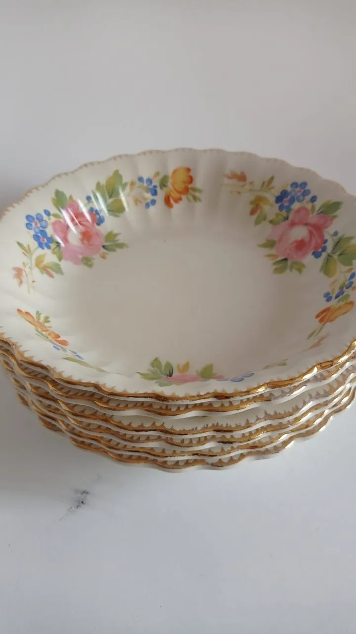 PLATO HONDO VINTAGE FLORES  SEBRING GOLD  20 CM 