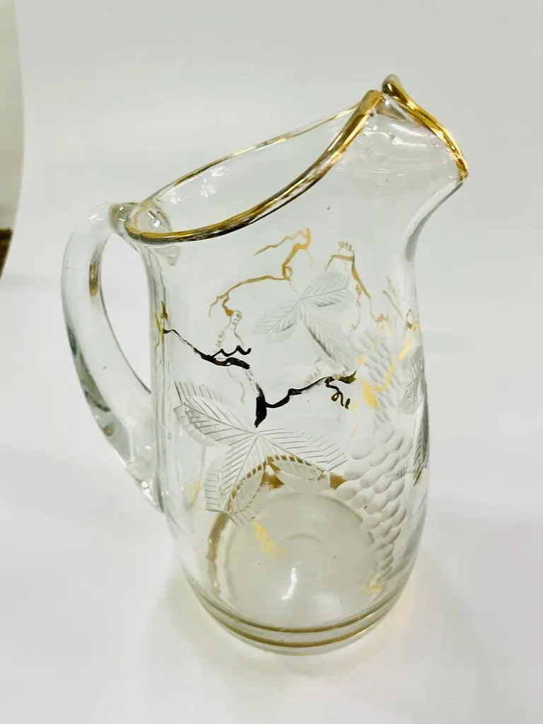 JARRA DE CRISTAL UVAS Y ORO JCO4