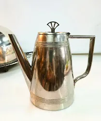 CAFETRA  METAL PLATEADO ART DECO  "AGUILA "