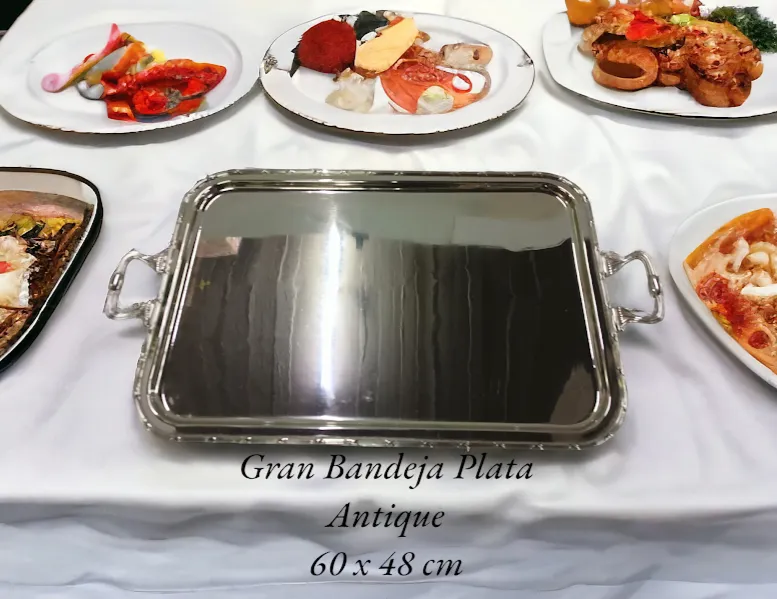BANDEJA PLATA RECTANGULAR "BPRP60" -- 0.58 X 0.38  mt