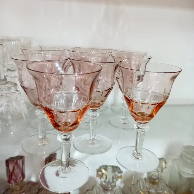 COPA CRISTAL ROSA ANTIQUE "B"  15 X 8 CM 