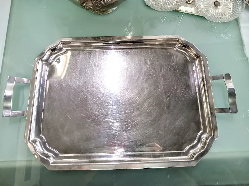 BANDEJA ACERO INOX  CON ASAS "BAIC" 46 X 34 CM