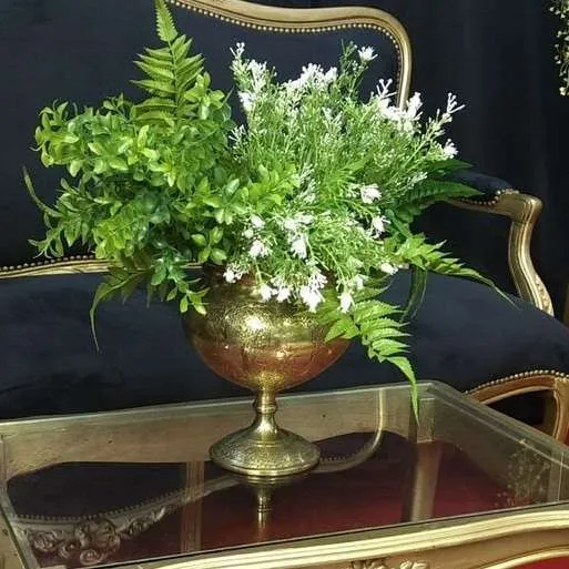 COPON FLORERO CON PIE BRONCE  CB04 - Boca 16 x 22 Alt.