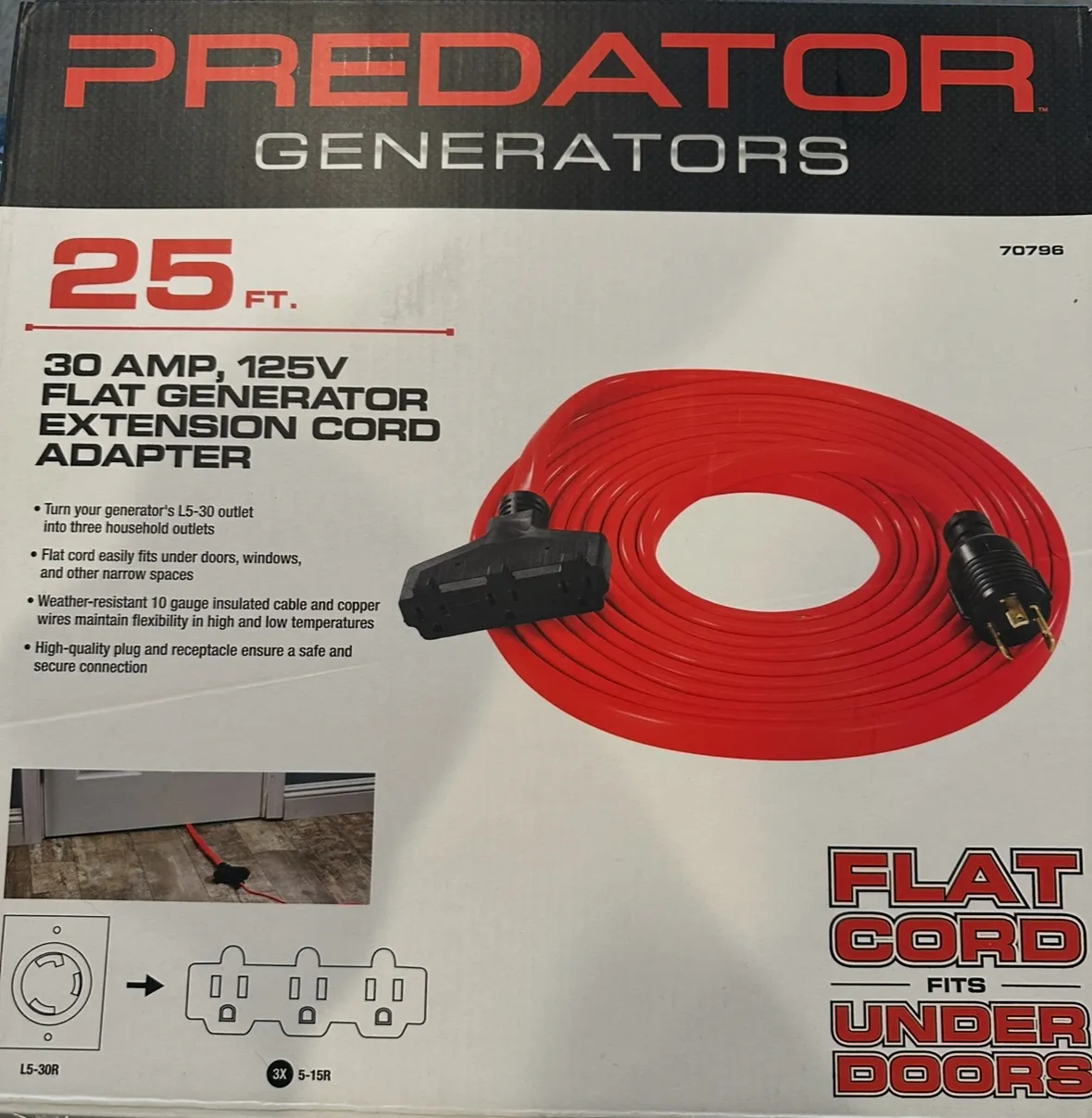 25 ft 30 amp flat cord