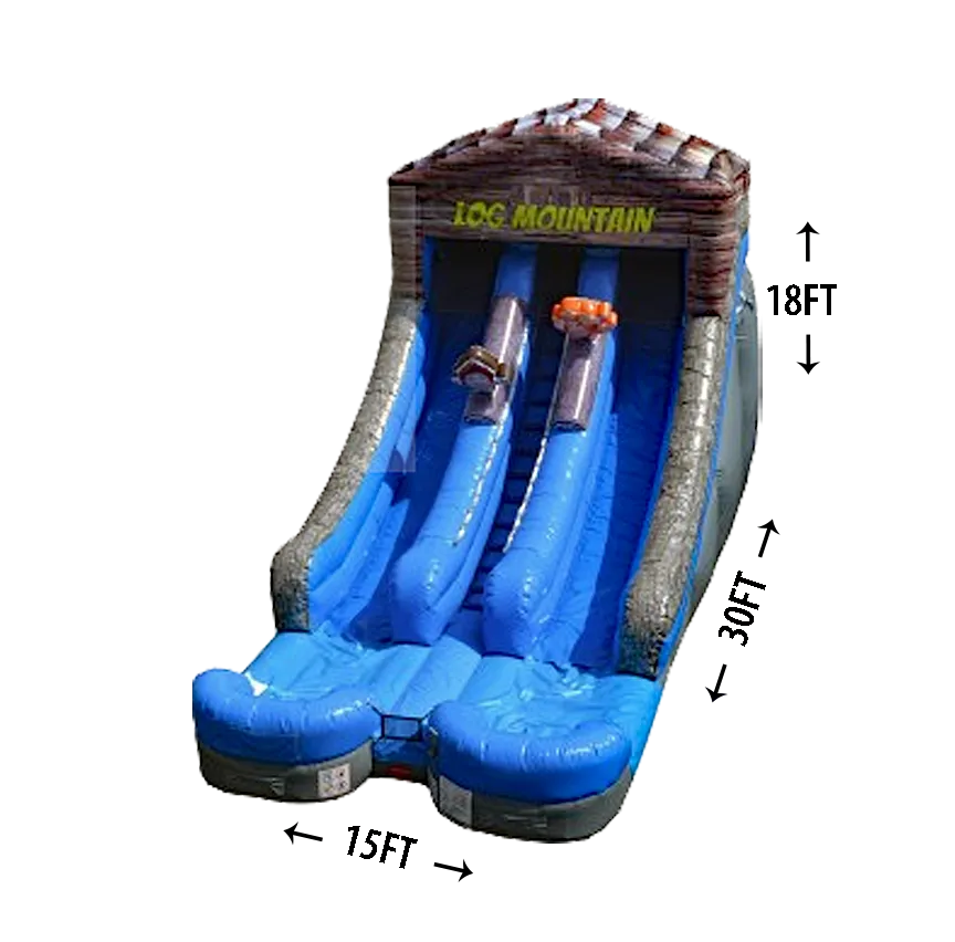 18' Log Mountain Slide Dual Lane