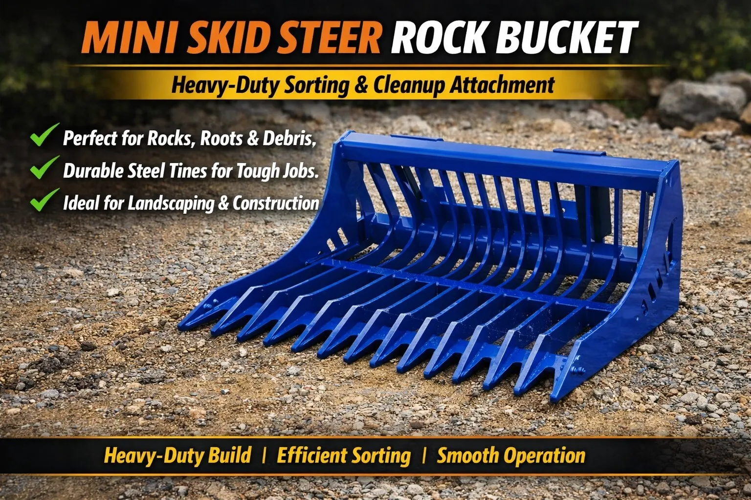 Mini Skid Steer Rock Bucket