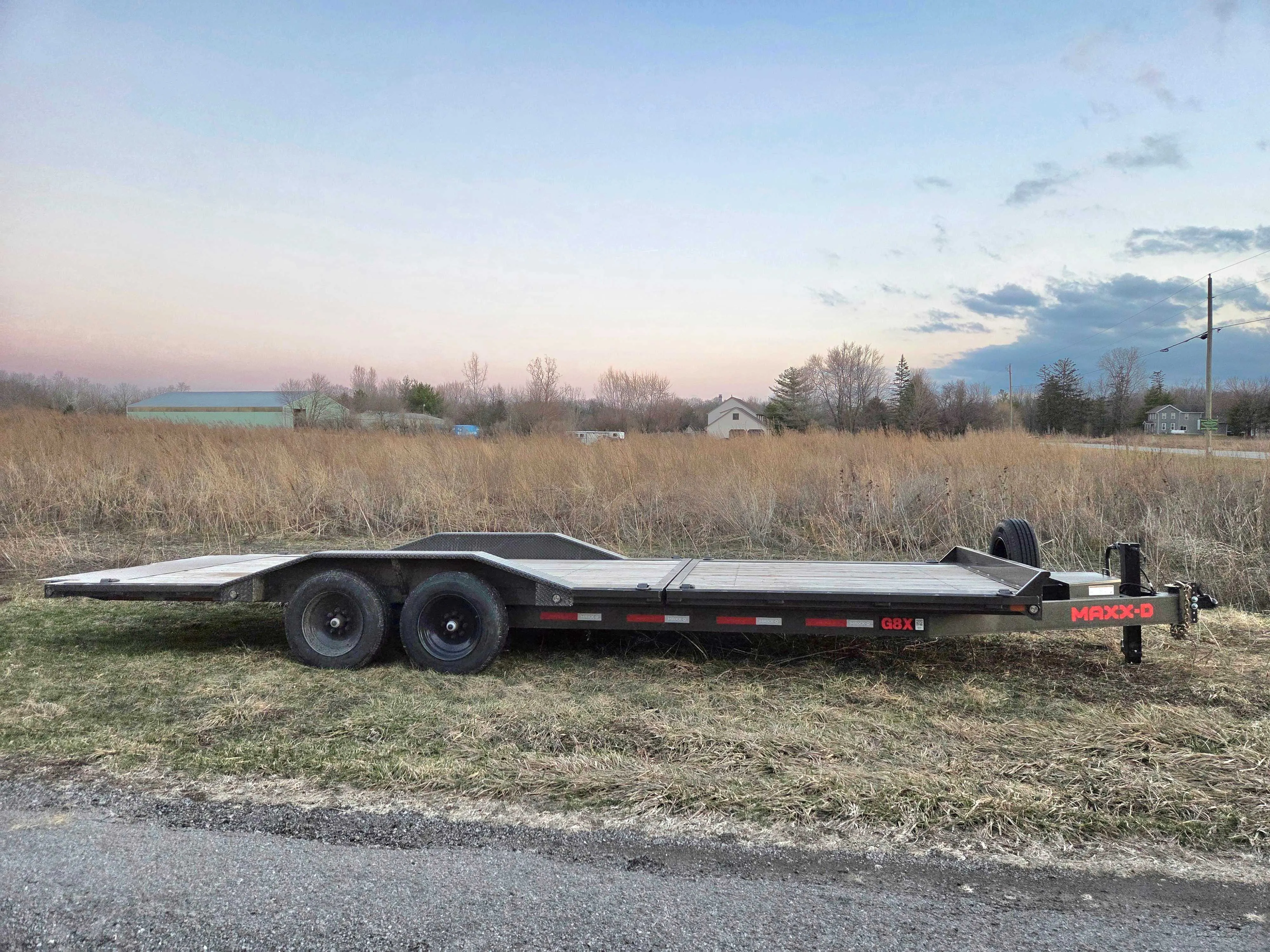 24' Flatbed Tilt Deck 102" Wide Equipment Trailer with Drive Over Fenders