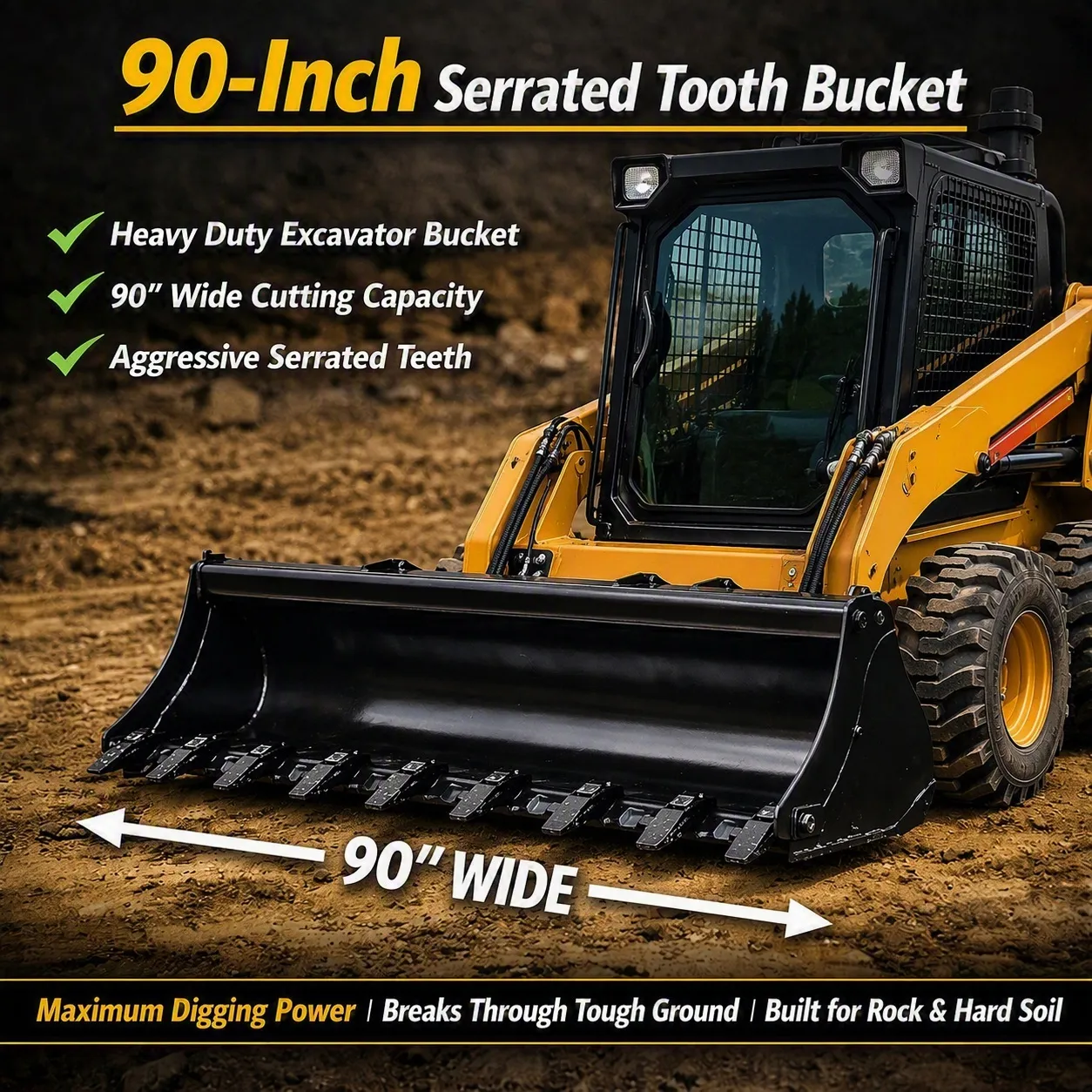 John Deere 90" Serrated Tooth Bucket