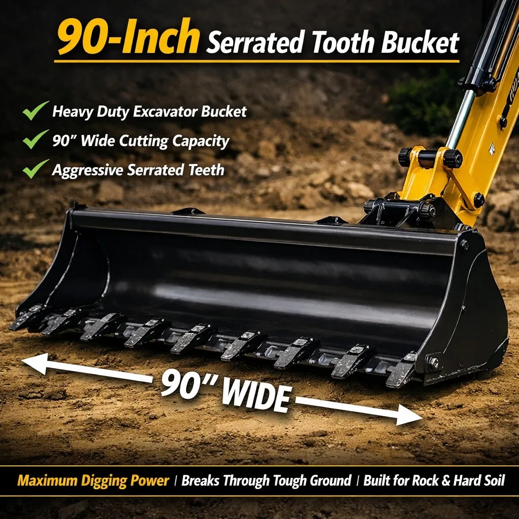 John Deere 90" Serrated Tooth Bucket