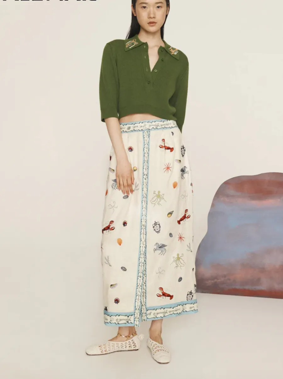 Alémais Sandy Embroidered Skirt