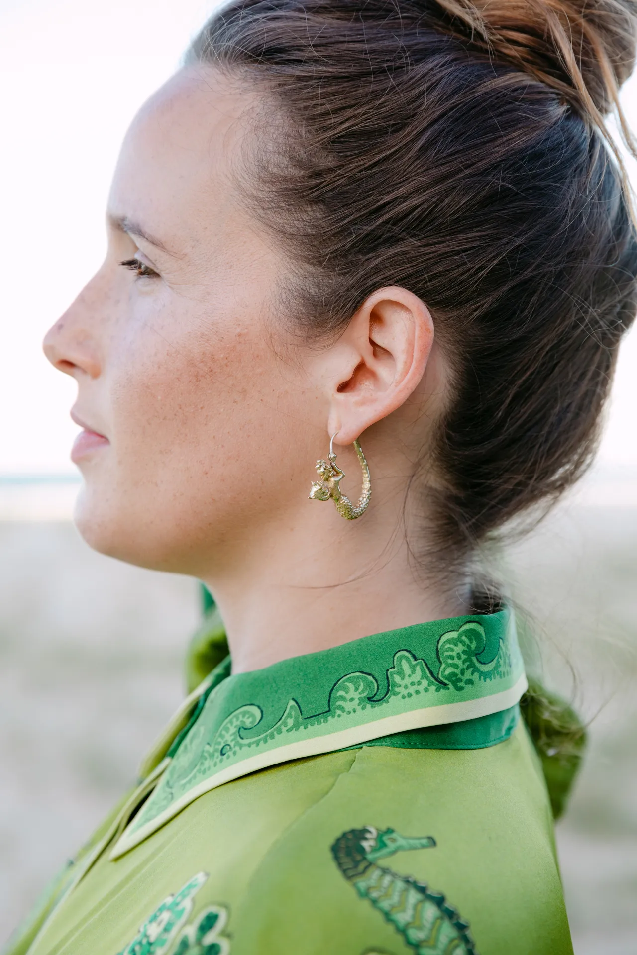 Alémais Encanto Merman Hoop Earrings Gold