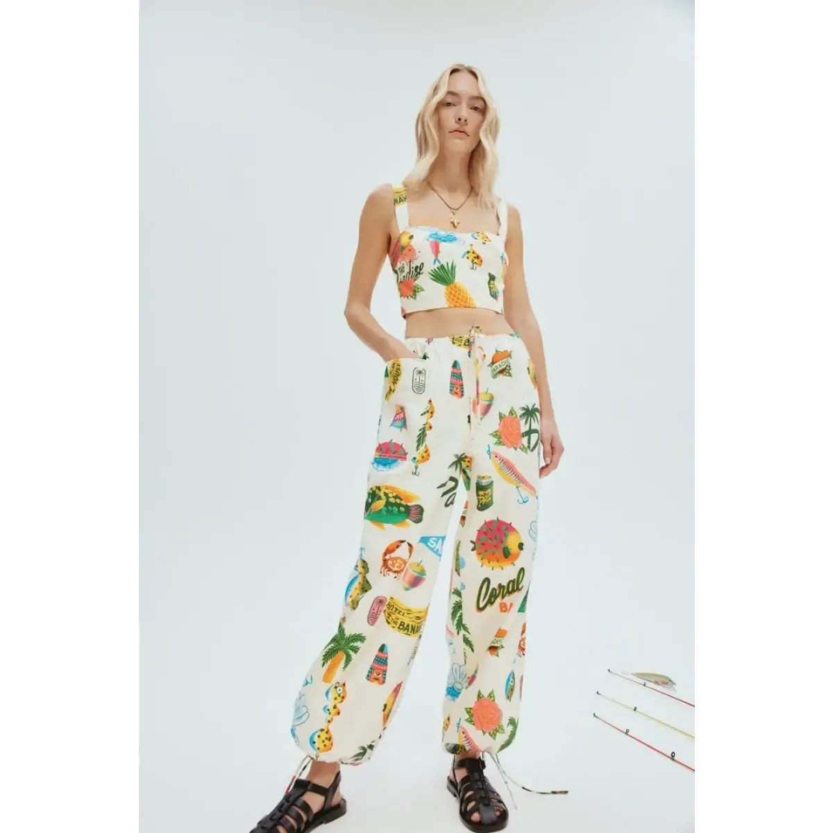 Alémais Samaki Set - Crop Shirt, Crop Top and Pant