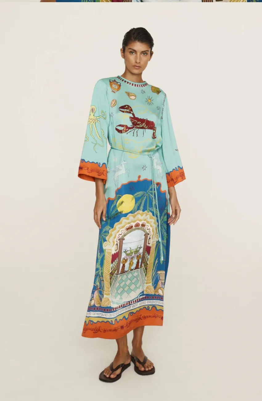 Alémais Surrealist Summer Silk Midi