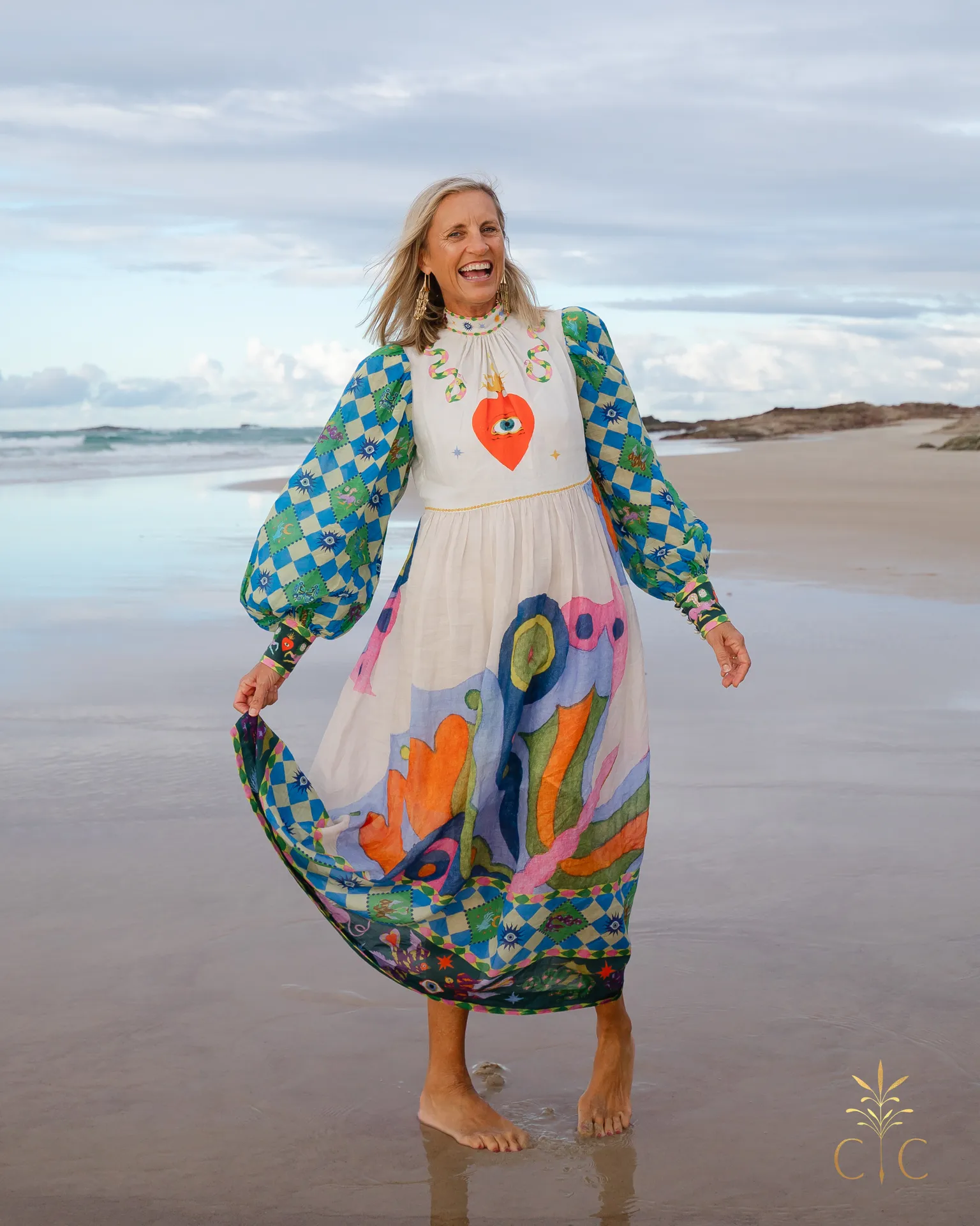 Alémais Lou Balloon Sleeve Midi 