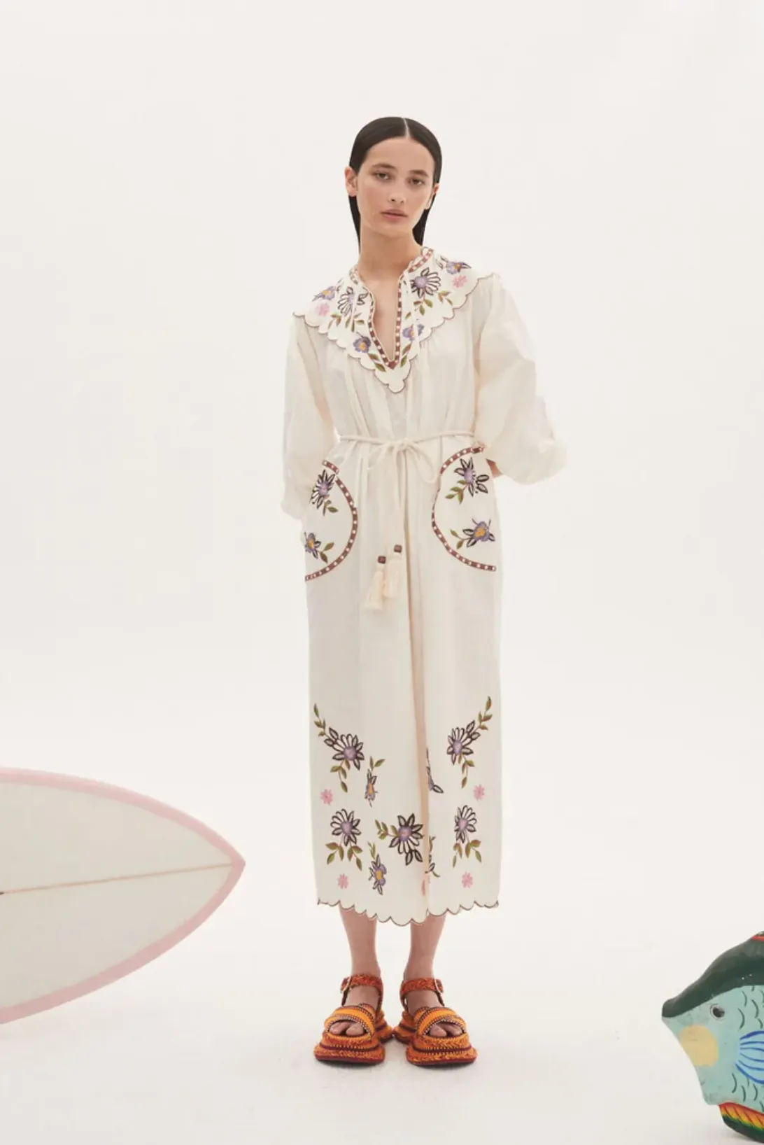 Alémais Nelly Embroidered Midi