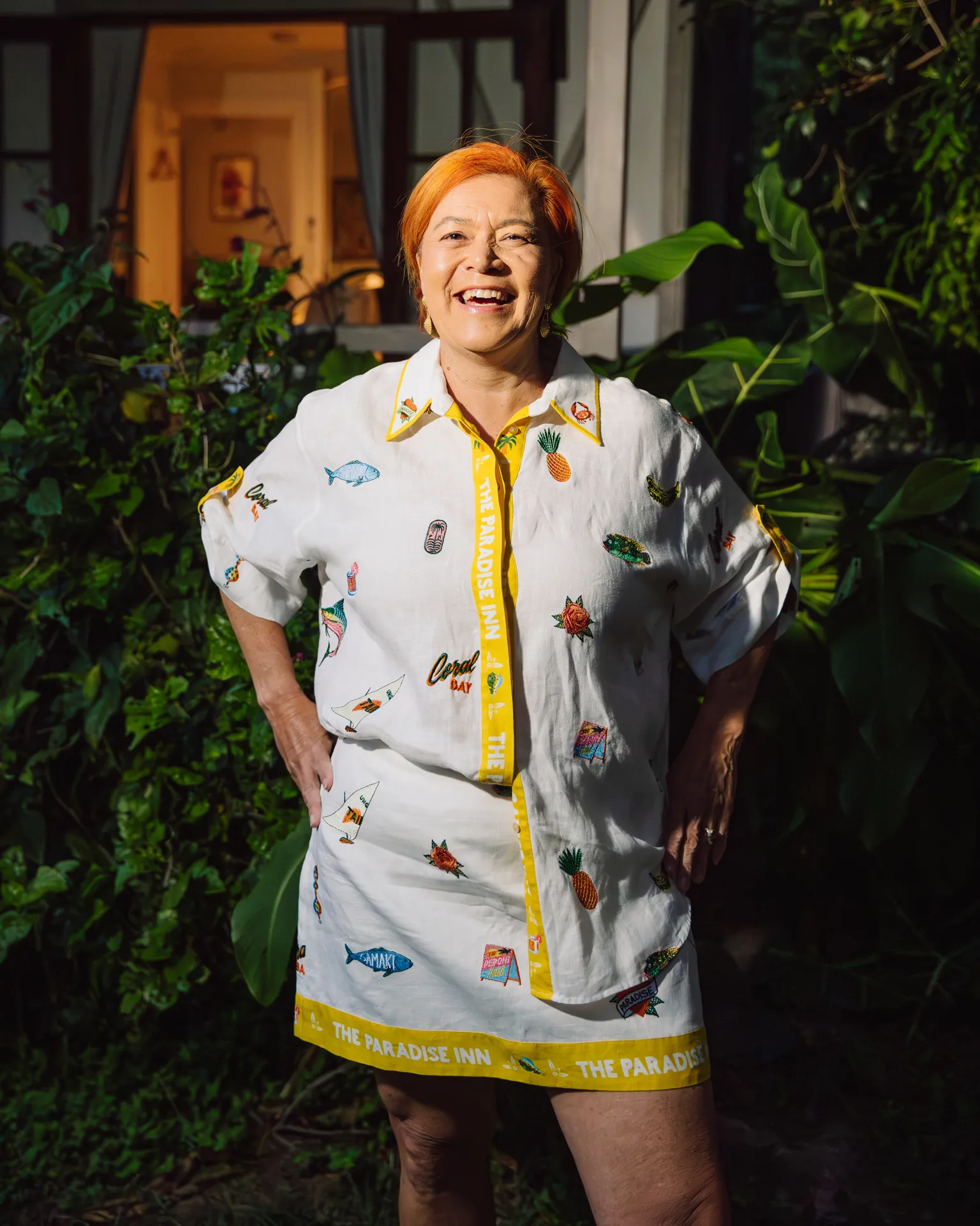 Alémais Blue Marlin Embroidered Skirt